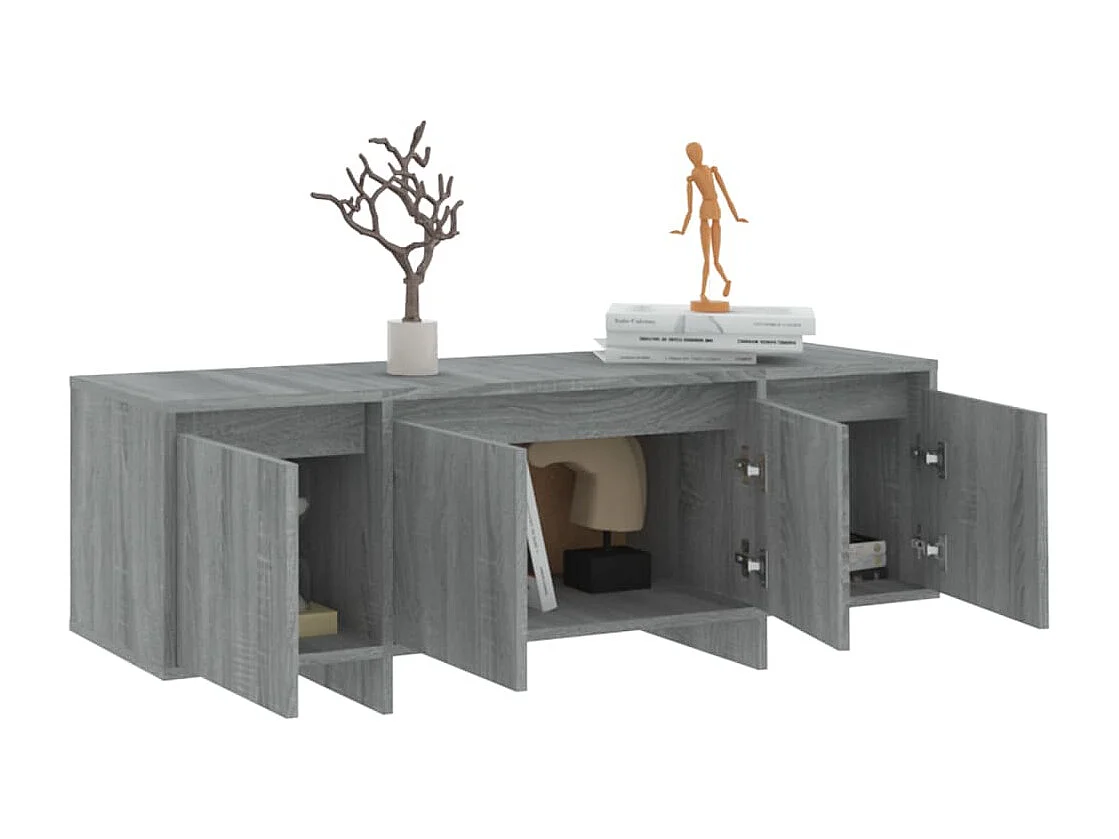 Qirin  Meuble TV Sonoma gris 120x30x40,5 cm Bois d'ingénierie