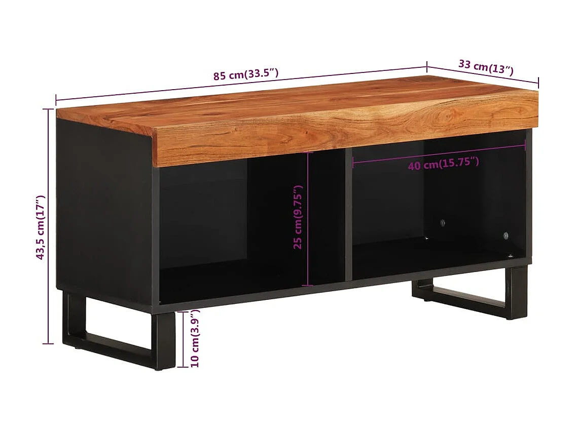 Wyder  Tv-meubel 85x33x43,5 cm massief acaciahout