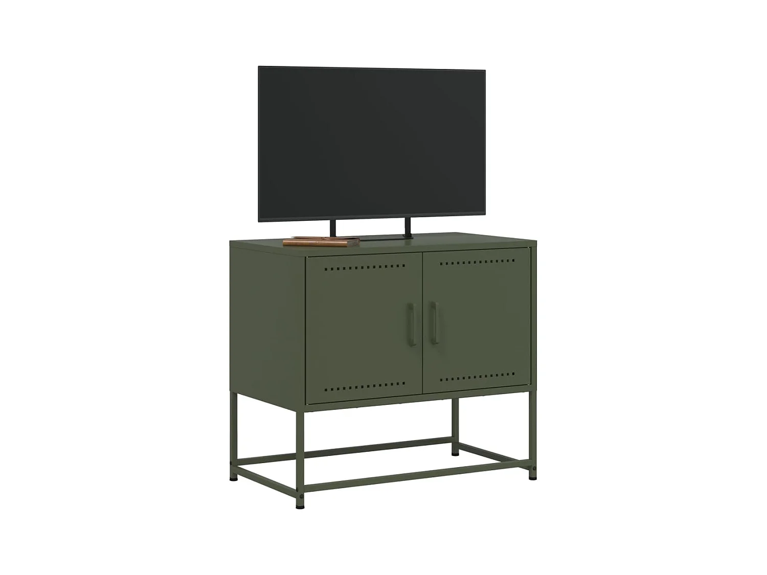 Cerlan  Meuble TV vert olive 68,5x39x60,5 cm acier