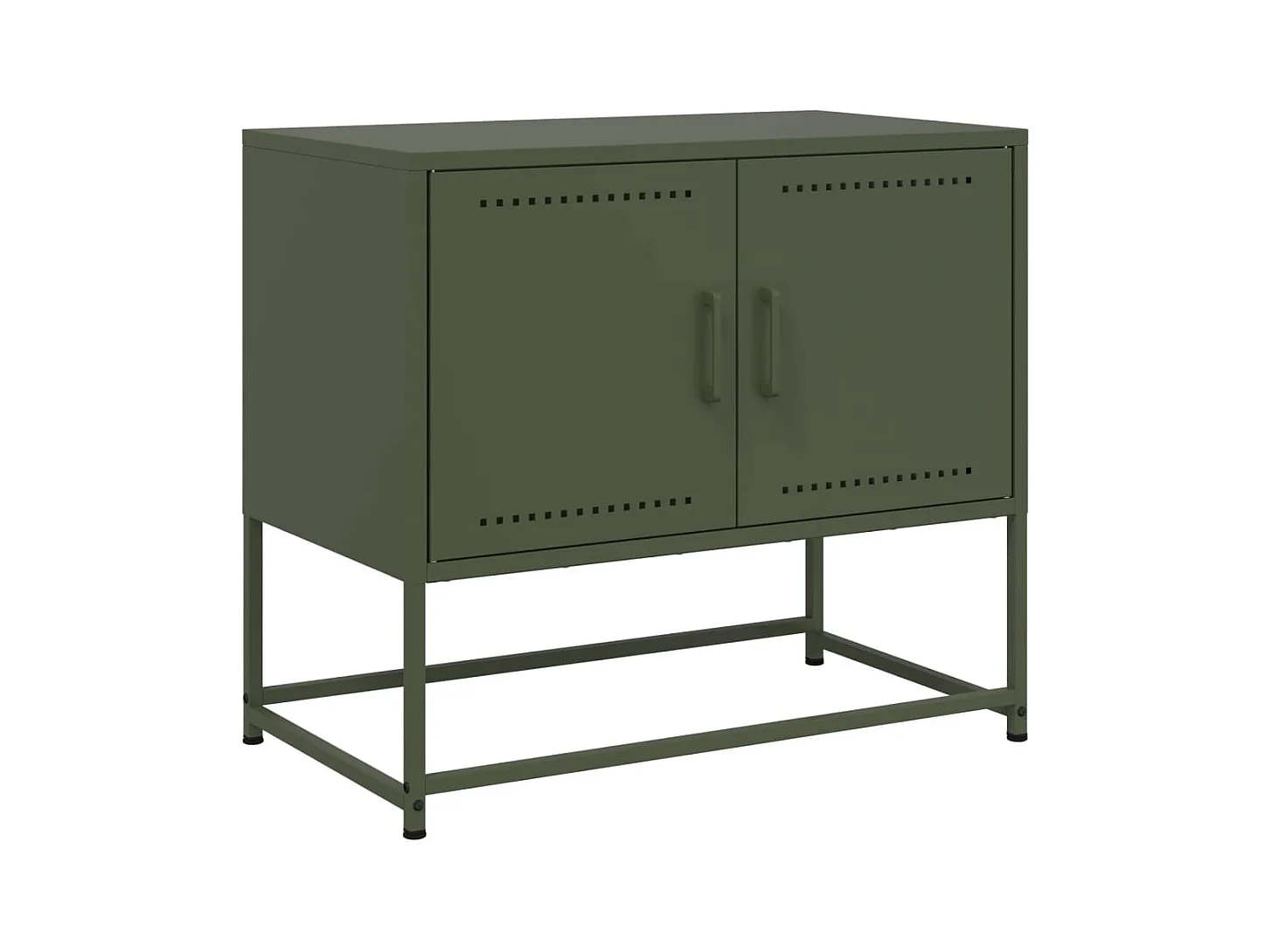 Cerlan  Mueble para TV de acero verde oliva 68,5x39x60,5 cm