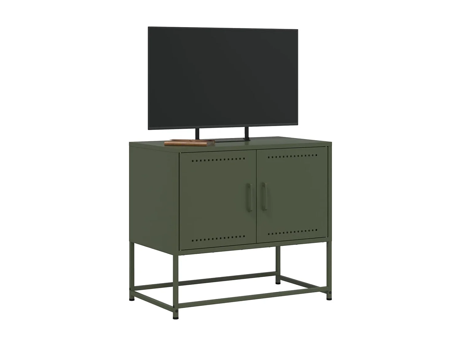 Cerlan  Meuble TV vert olive 68,5x39x60,5 cm acier