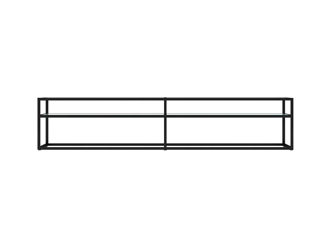 Ballypatrick  Mueble de TV vidrio templado color mármol blanco 200x40x40,5 cm