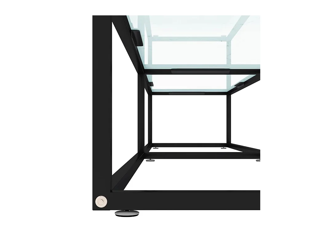 Ballypatrick  Mueble de TV vidrio templado color mármol blanco 200x40x40,5 cm