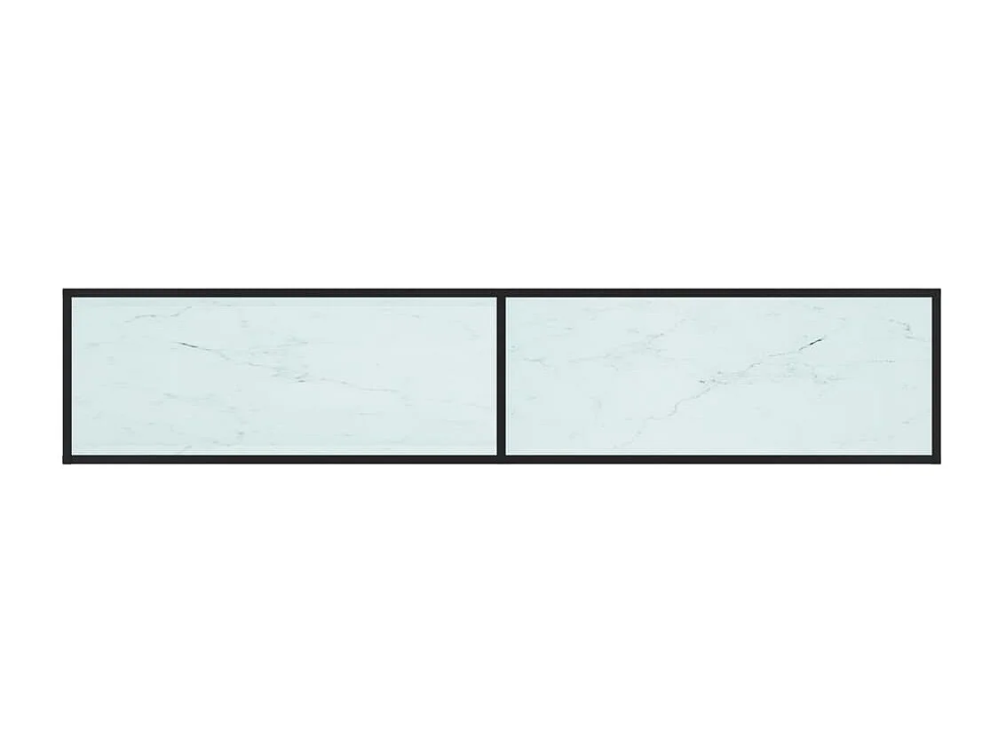 Ballypatrick  Mueble de TV vidrio templado color mármol blanco 200x40x40,5 cm