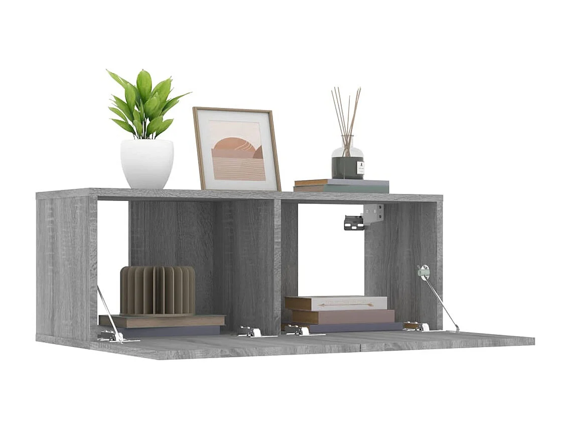 Ballinger  Meubles TV 2 pcs sonoma gris 80x30x30 cm bois d'ingénierie