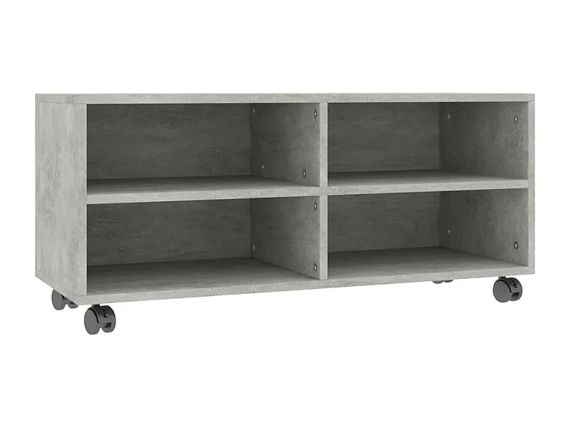 Yron  Mueble de TV con ruedas contrachapada gris hormigón 90x35x35 cm