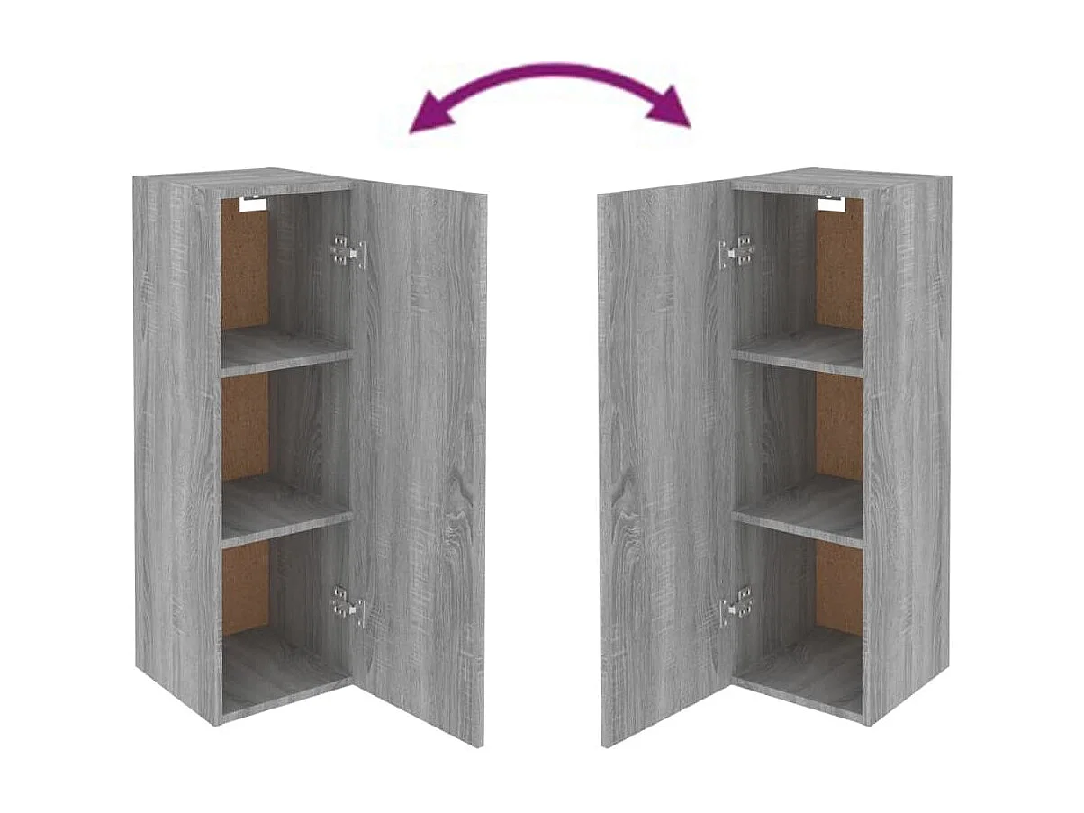 Hoeselt  Meubles TV 2 pcs Sonoma gris 30,5x30x90 cm Bois d'ingénierie