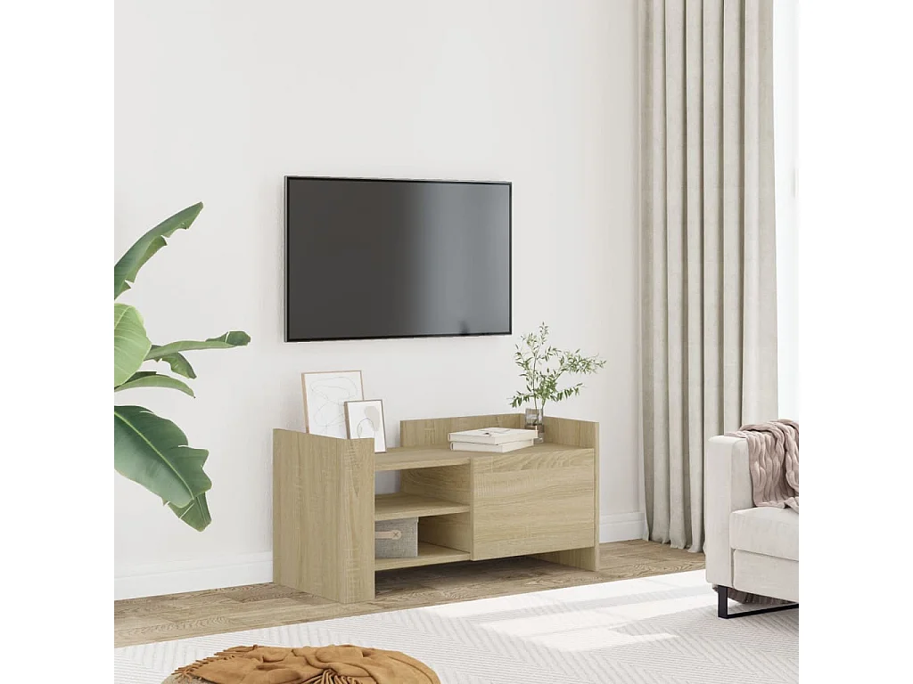 Nando  Meuble TV chêne sonoma 80x35x40 cm bois d'ingénierie