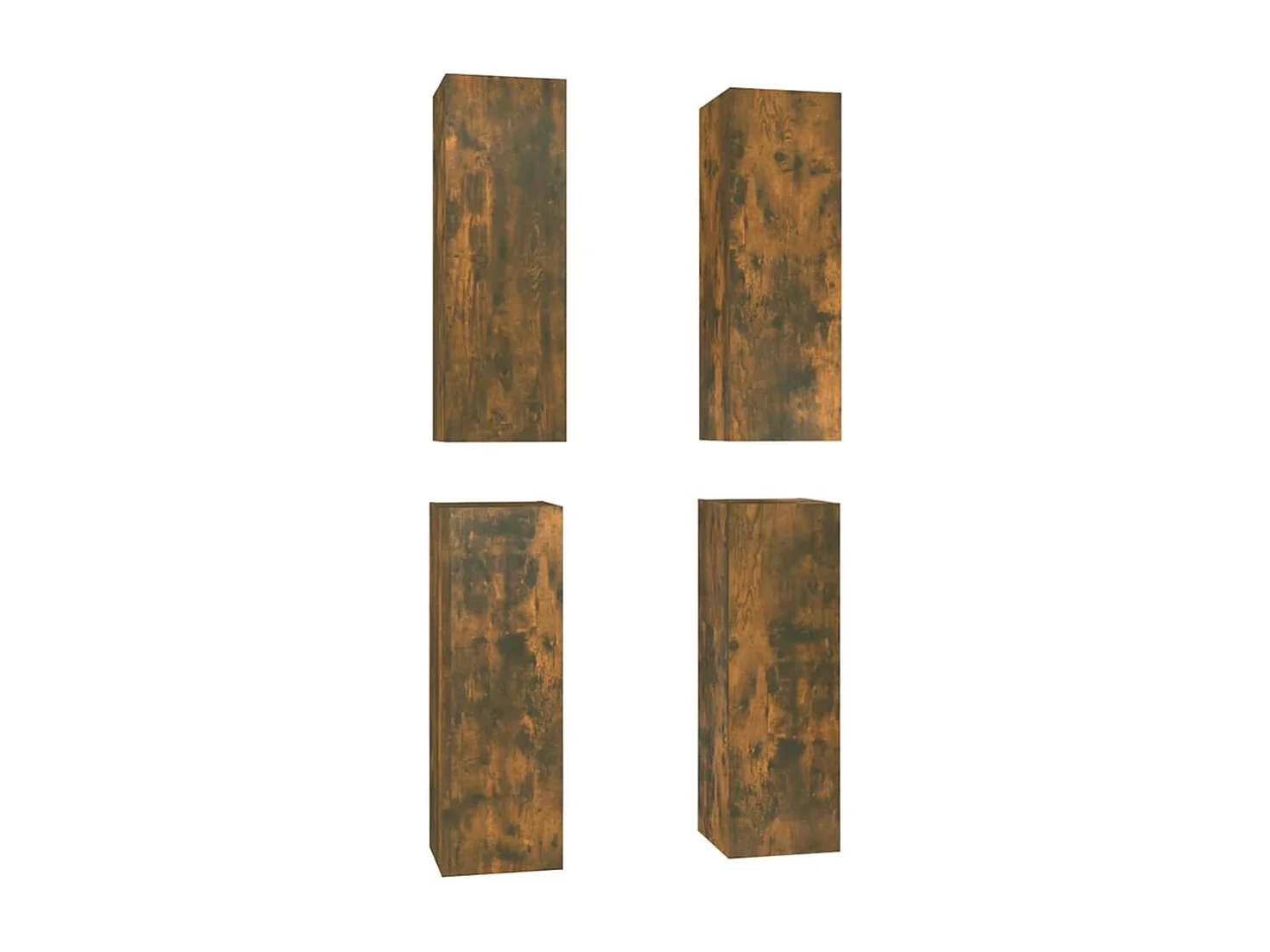 Lea  Tv-meubelen 4 st 30,5x30x90 cm bewerkt hout gerookt eikenkleur