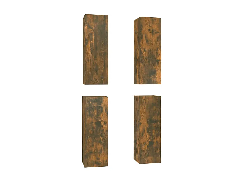 Lea  Tv-meubelen 4 st 30,5x30x90 cm bewerkt hout gerookt eikenkleur
