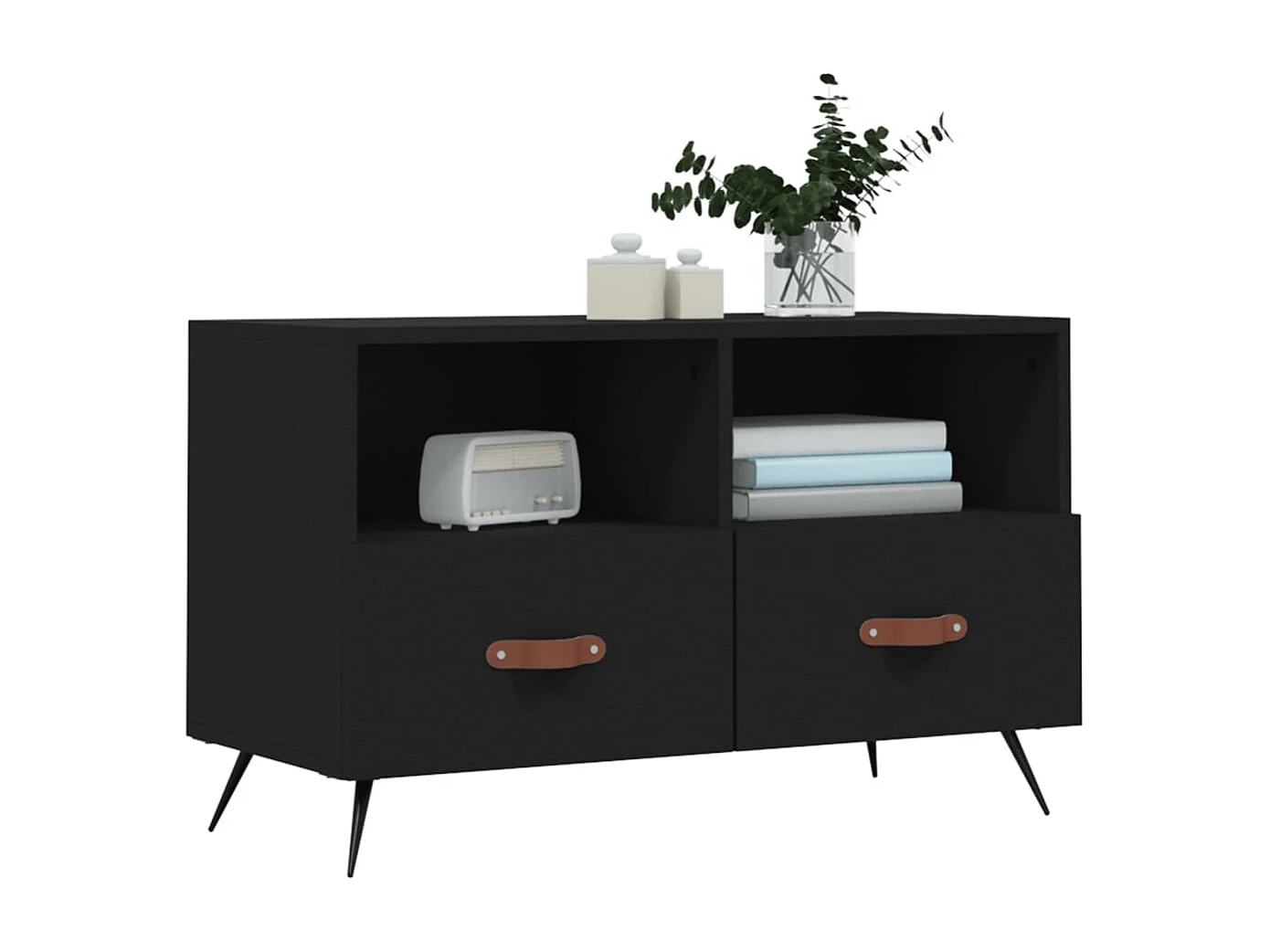 Lee  Meuble TV Noir 80x36x50 cm Bois d'ingénierie