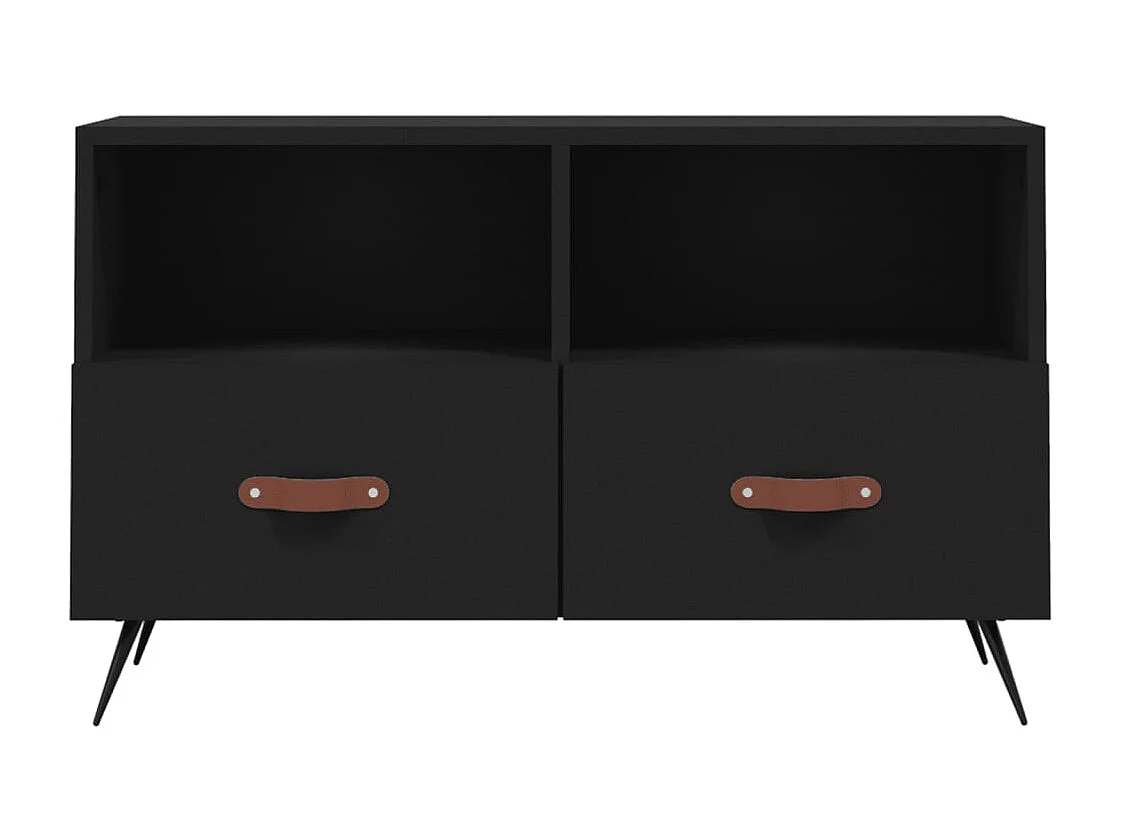 Lee  Meuble TV Noir 80x36x50 cm Bois d'ingénierie