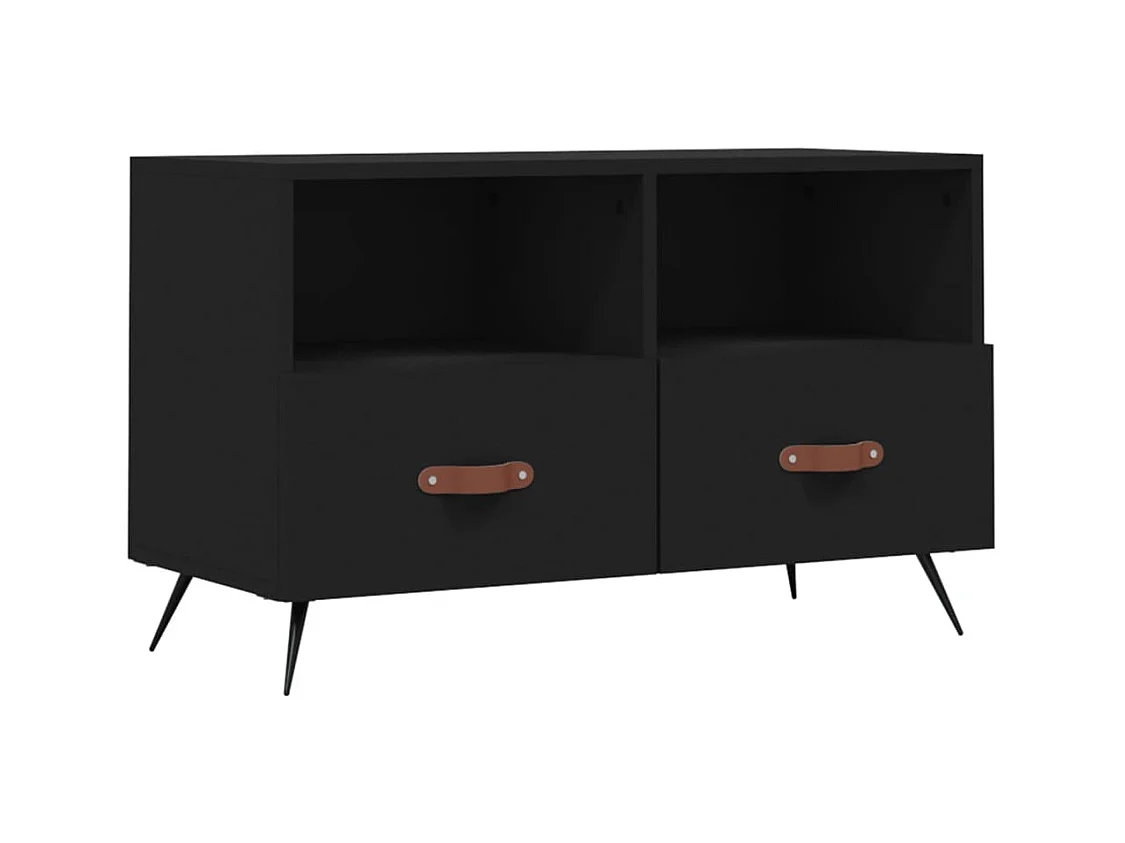 Lee  Meuble TV Noir 80x36x50 cm Bois d'ingénierie
