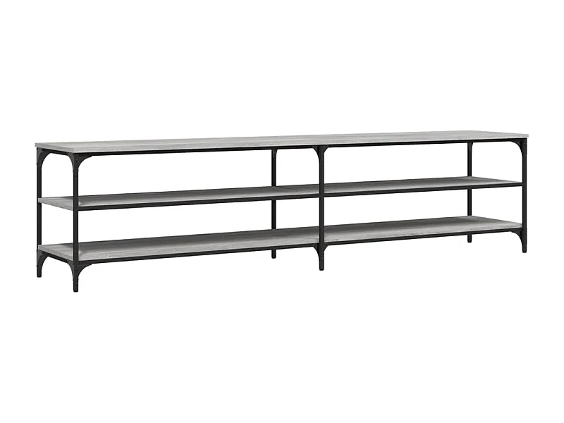 Chiloquin  Meuble TV sonoma gris 200x30x50 cm bois d'ingénierie et métal