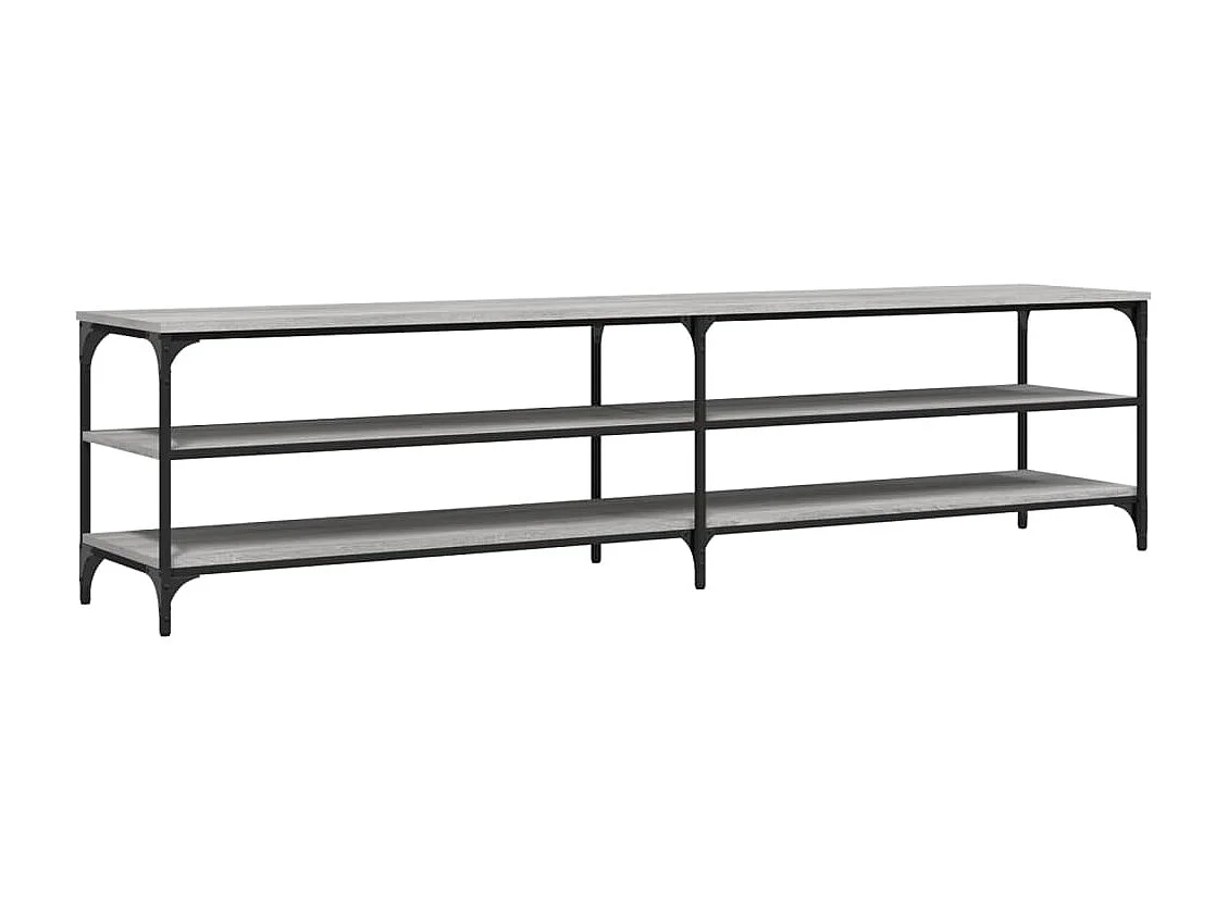 Chiloquin  Mueble TV metal y madera contrachapada gris Sonoma 200x30x50 cm