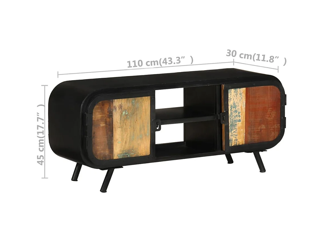 Simone Matteo  Mueble para la TV madera maciza reciclada 110x30x45 cm