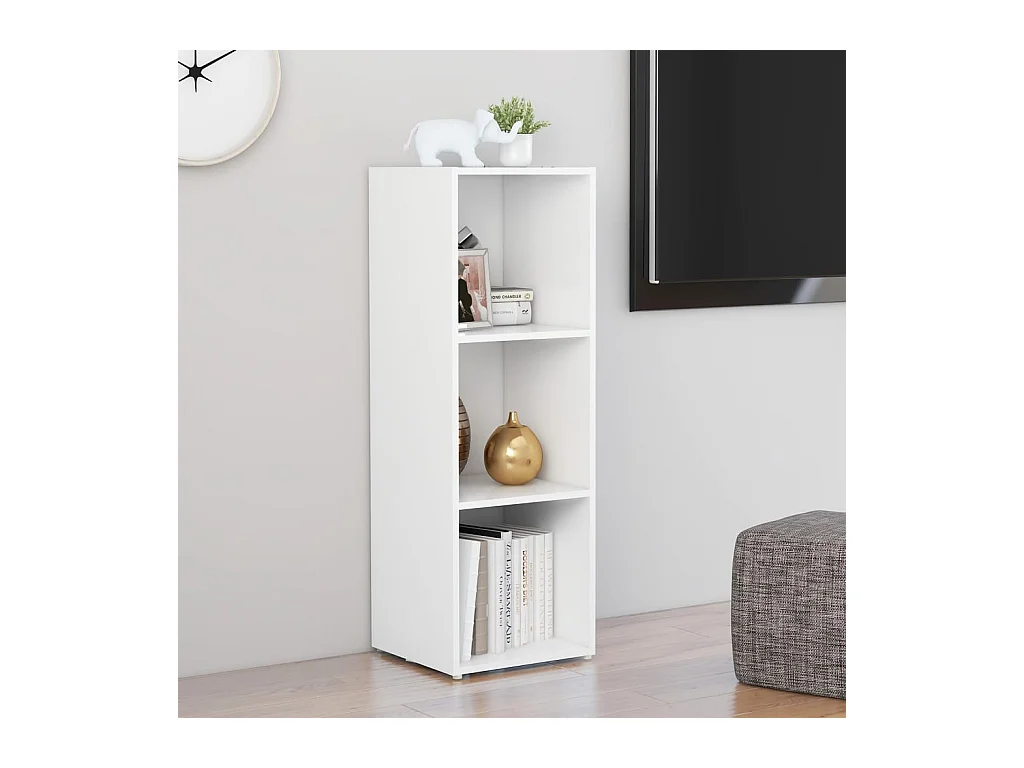 Cootehall  Meuble TV Blanc 107x35x37 cm Bois d’ingénierie