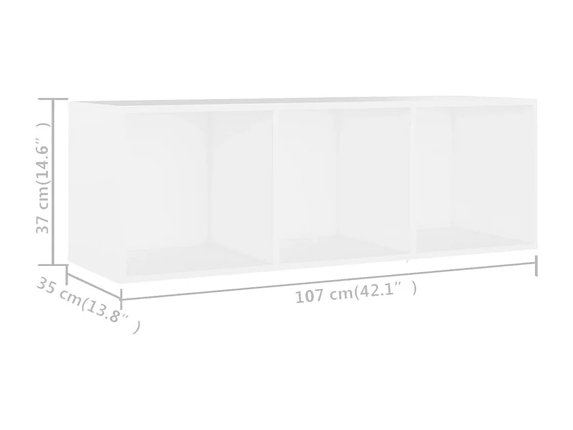 Cootehall  Meuble TV Blanc 107x35x37 cm Bois d’ingénierie