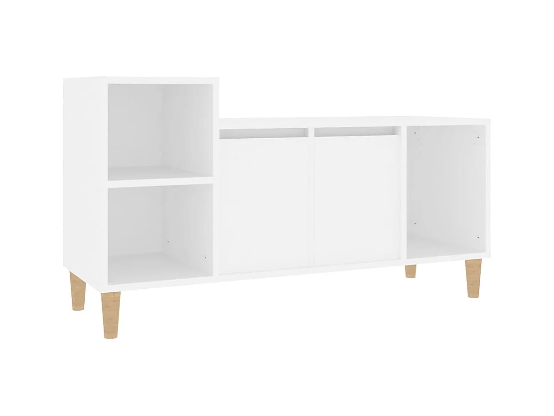 Ibtihal  Meuble TV Blanc 100x35x55 cm Bois d'ingénierie