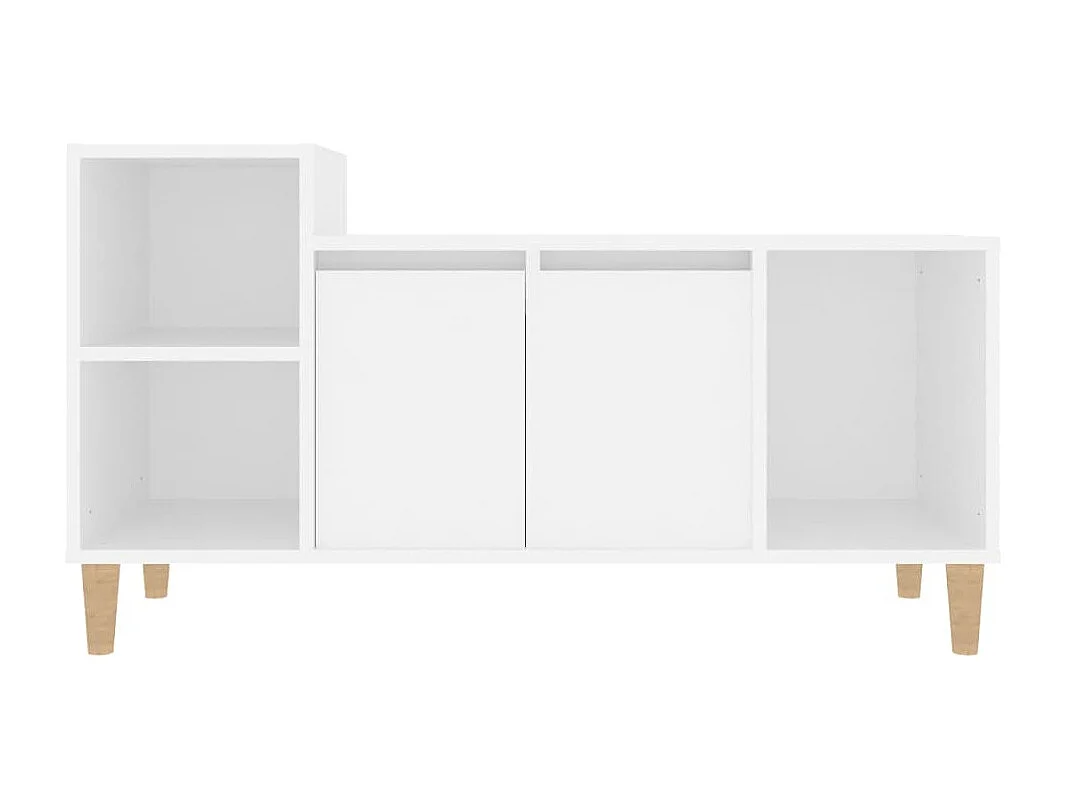 Ibtihal  Meuble TV Blanc 100x35x55 cm Bois d'ingénierie