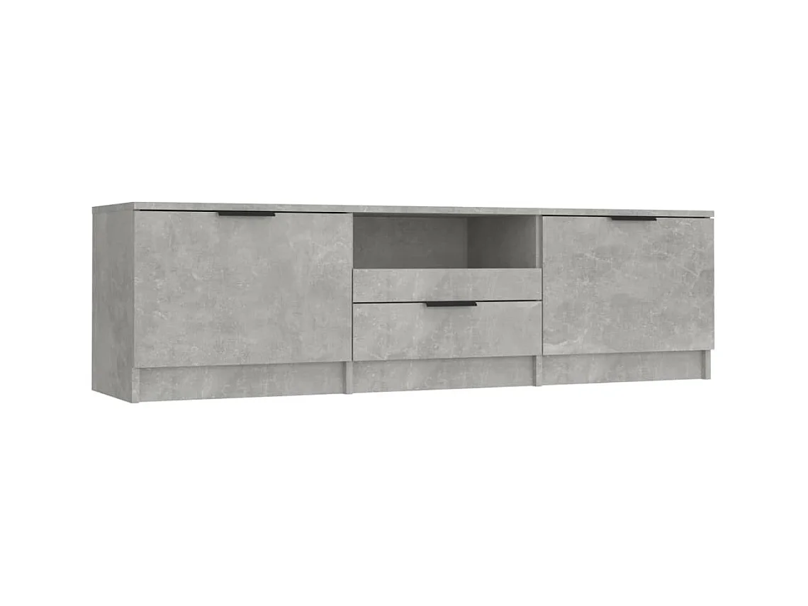 Waldor  Meuble TV gris béton 140x35x40 cm bois d'ingénierie