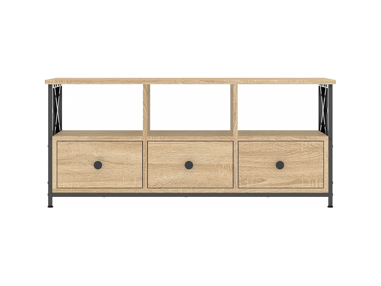 Sophie-Bernadette-Marie  Meuble TV chêne sonoma 102x33x45 cm bois d'ingénierie et fer