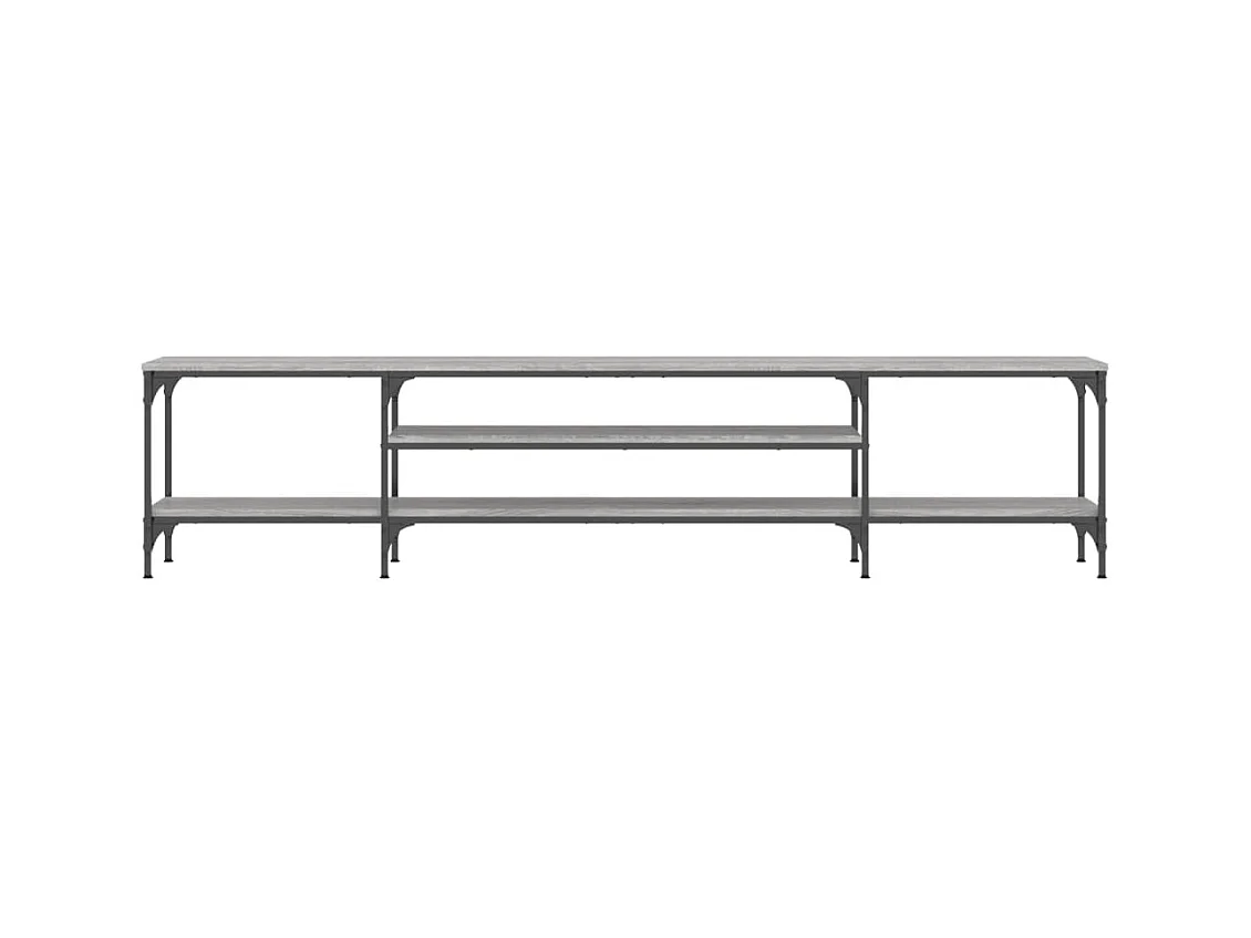 Numa  Meuble TV sonoma gris 201x35x45 cm bois d'ingénierie et fer
