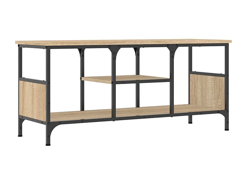 Numa  Tv-meubel 100x33x45 cm bewerkt hout en ijzer sonoma eikenkleur