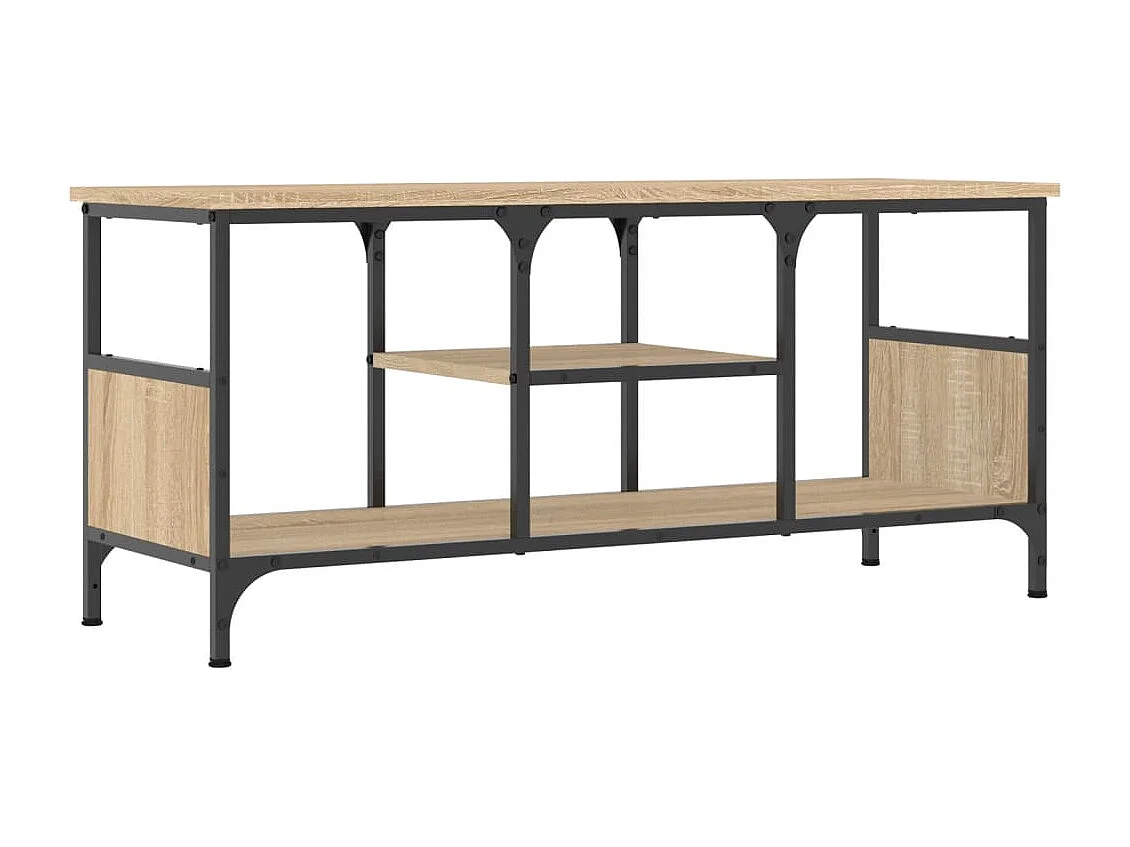 Numa  Tv-meubel 100x33x45 cm bewerkt hout en ijzer sonoma eikenkleur