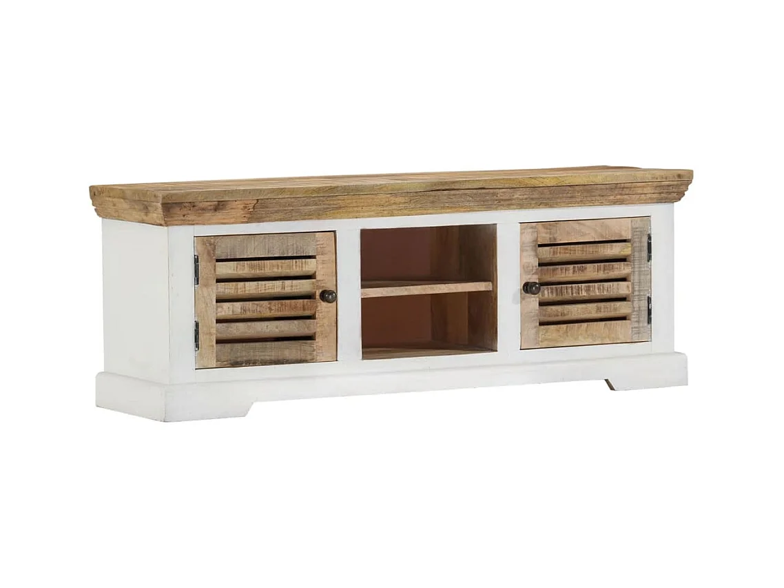 Garden Furniture -  Meuble TV 110x30x40 cm Bois massif de manguier