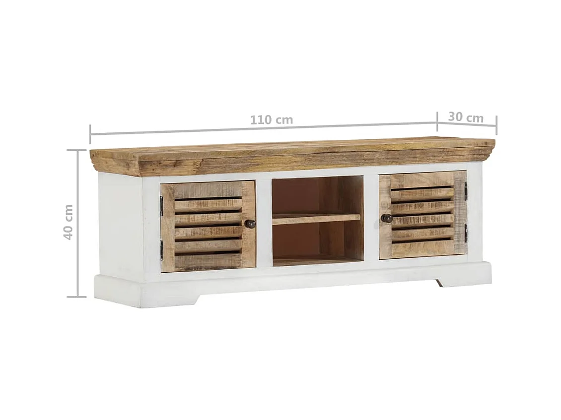 Garden Furniture -  Mueble de TV madera maciza de mango 110x30x40 cm