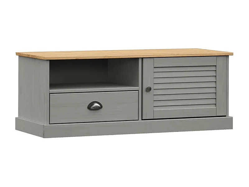 Sylna  Meuble TV VIGO gris 106x40x40 cm bois massif de pin