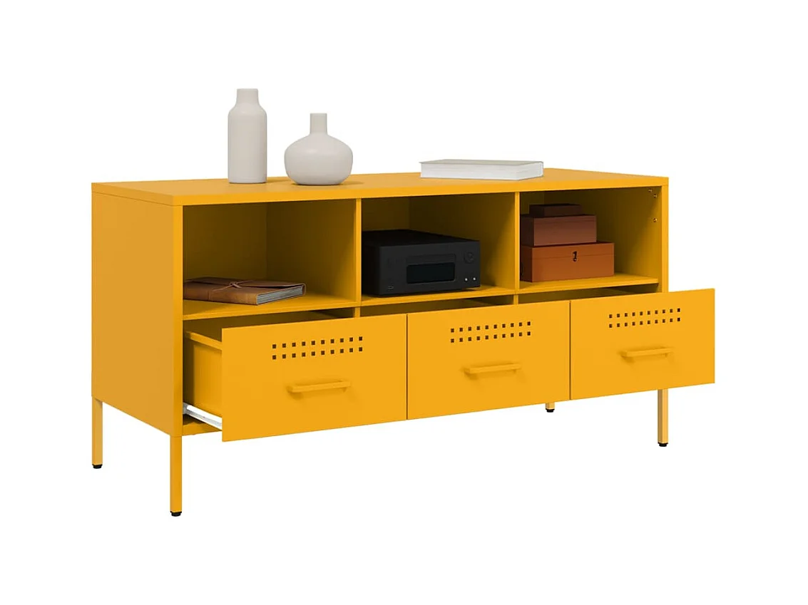Gryln  Meuble TV jaune moutarde 100,5x39x50,5 cm acier