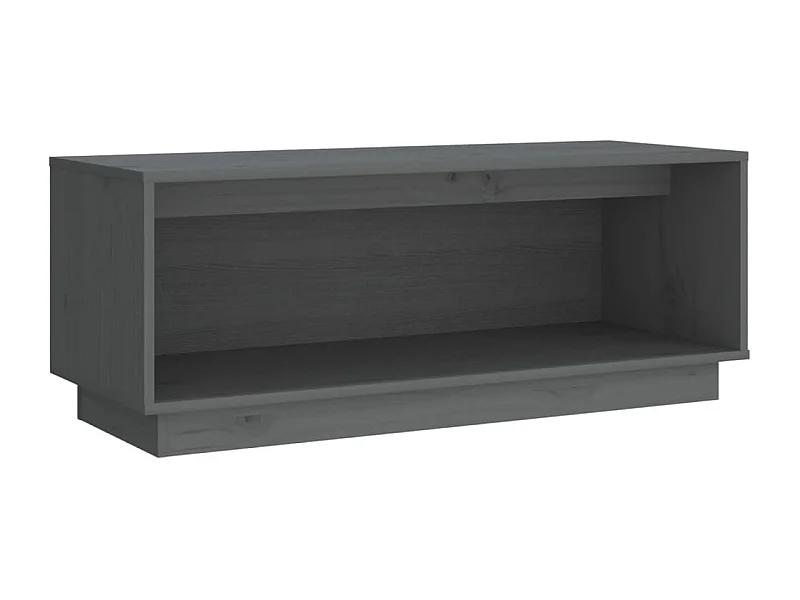 Lysira  Meuble TV Gris 90x35x35 cm Bois de pin massif