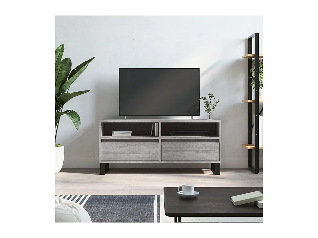 Volne  Meuble TV sonoma gris 100x34,5x44,5 cm bois d'ingénierie