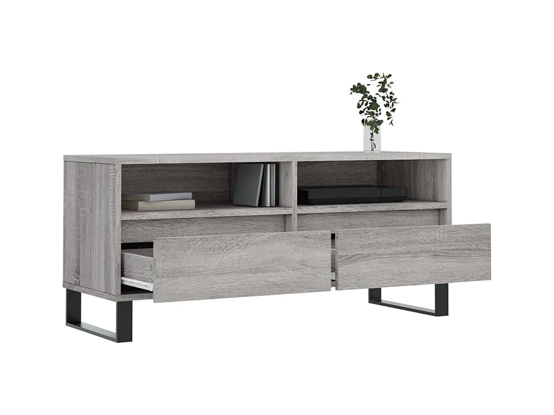 Volne  Meuble TV sonoma gris 100x34,5x44,5 cm bois d'ingénierie