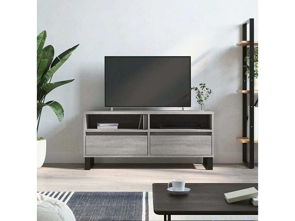 Volne  Mueble de TV madera contrachapada gris Sonoma 100x34,5x44,5 cm