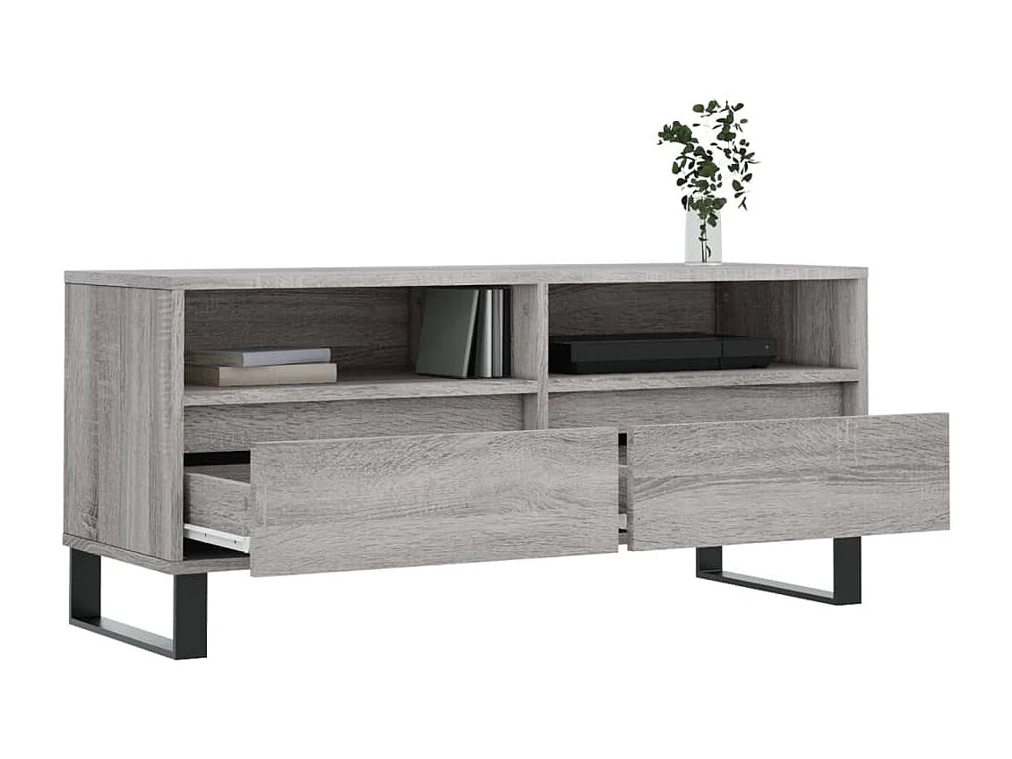 Volne  Mueble de TV madera contrachapada gris Sonoma 100x34,5x44,5 cm