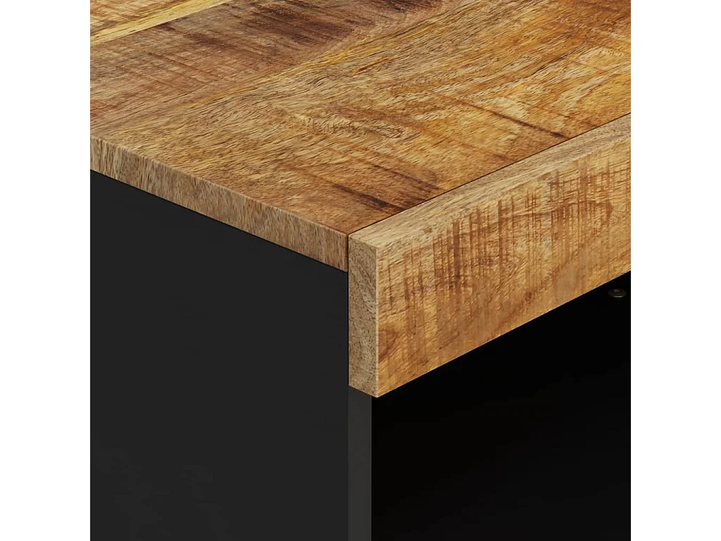 Nylvi  Mueble de TV madera maciza de mango 60x33x43,5 cm