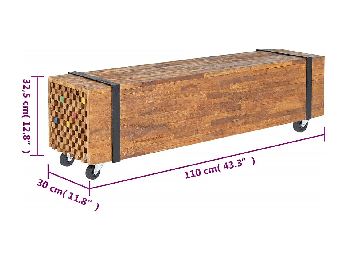 Garden Furniture -  Meuble TV 110x30x32,5 cm Bois de teck massif
