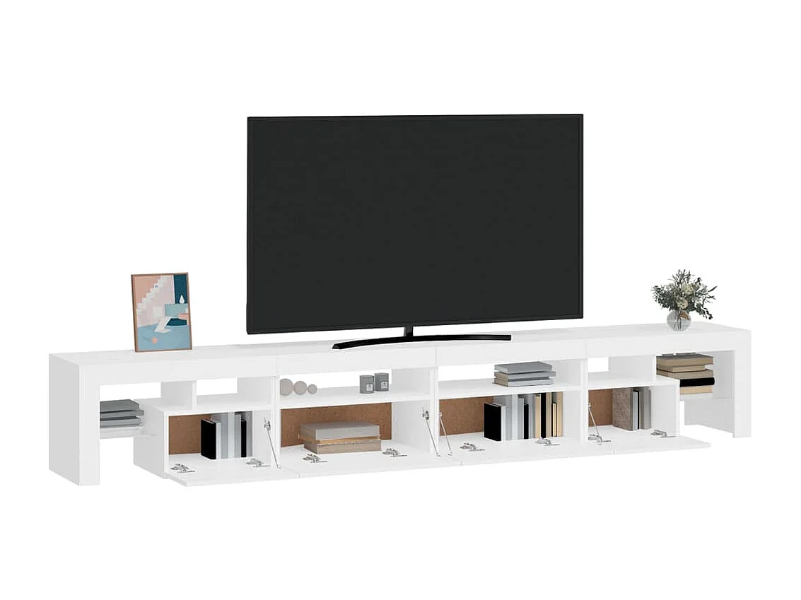 Tahlequah  Meuble TV avec lumières LED Blanc 260x36,5x40 cm