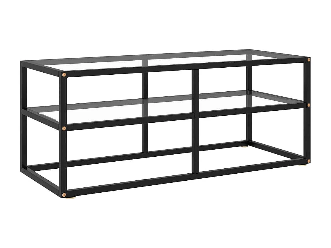Iselin Marie  Meuble TV avec verre trempé Noir 100x40x40 cm