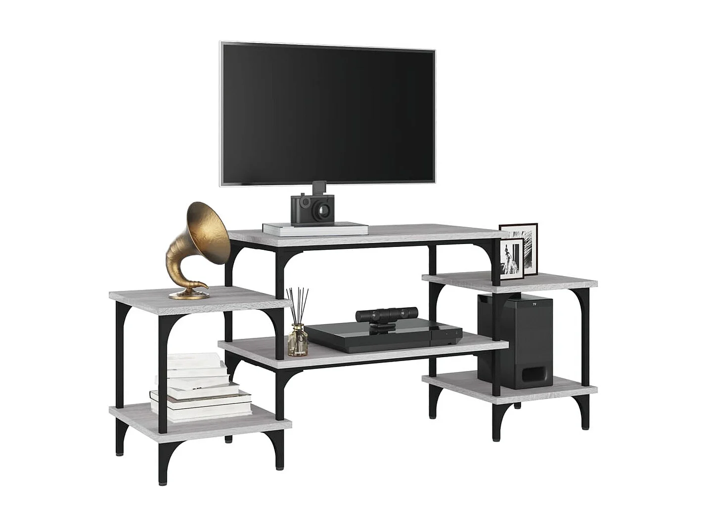 Rebecq  Meuble TV Sonoma gris 117x35x52 cm Bois d'ingénierie