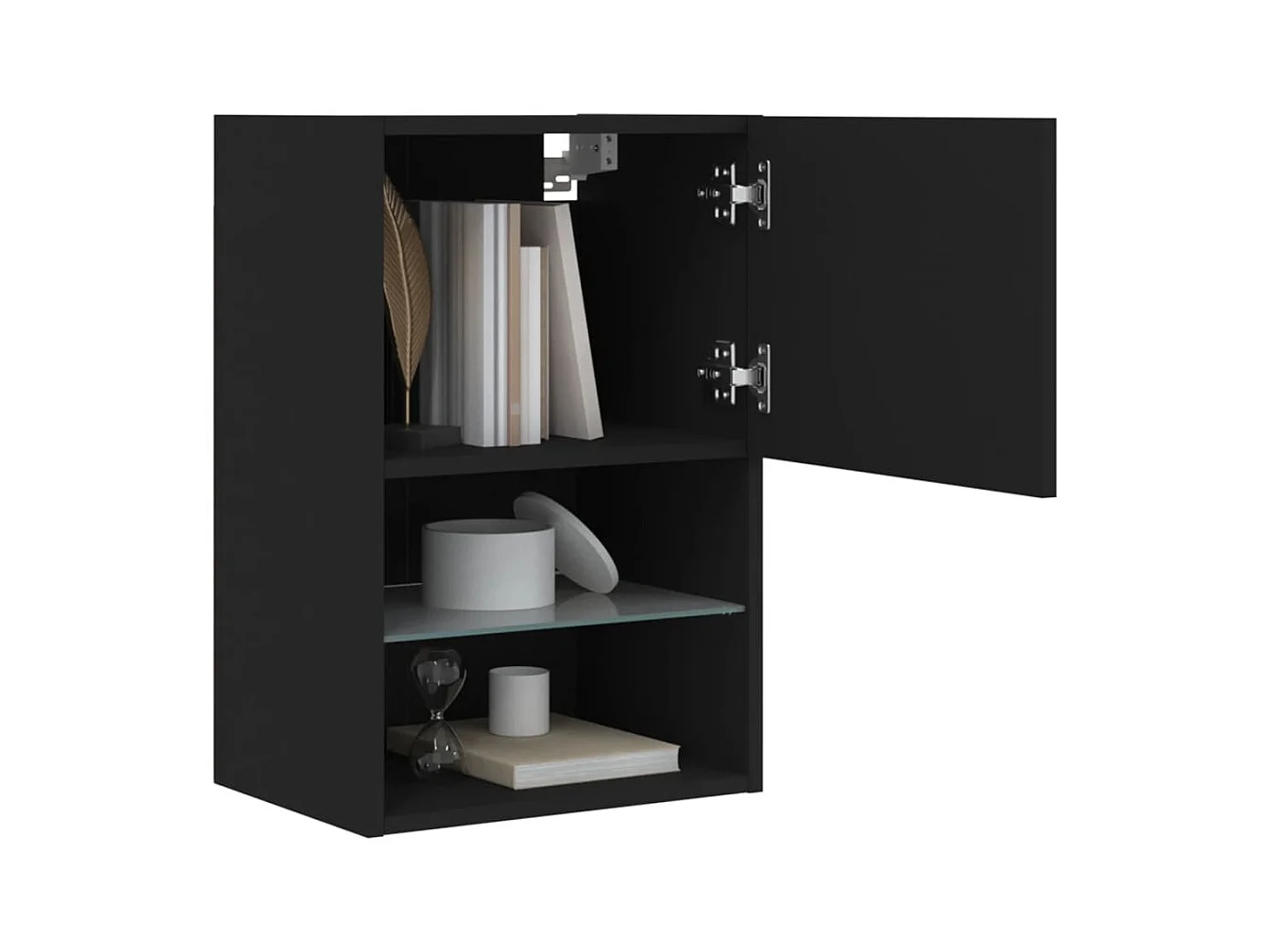 Almar  Meuble TV avec lumières LED noir 40,5x30x60 cm