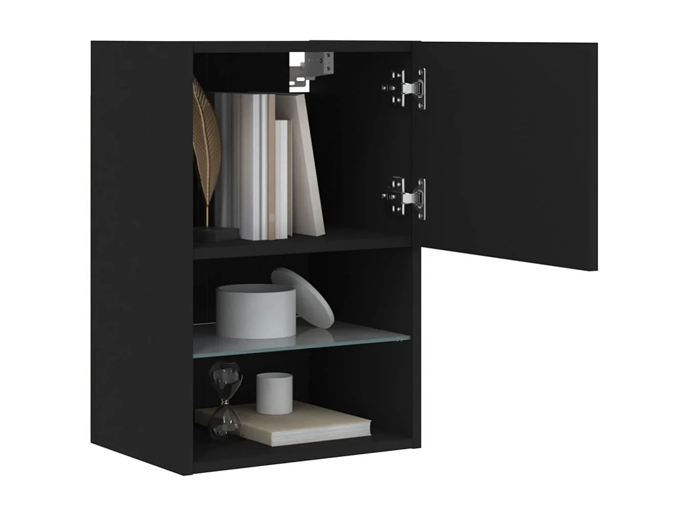 Almar  Meuble TV avec lumières LED noir 40,5x30x60 cm