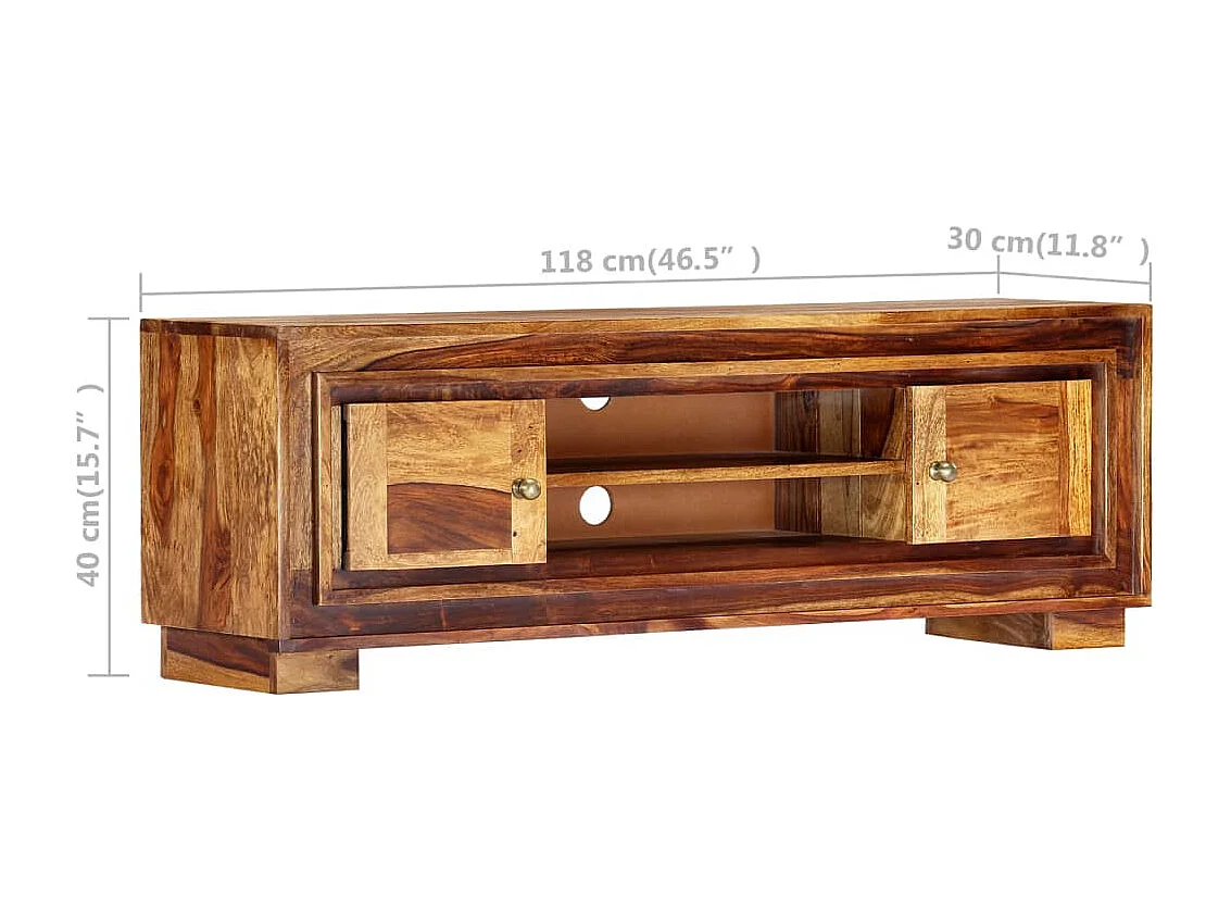 Garden Furniture -  Meuble TV 118x30x40 cm Bois de Sesham massif