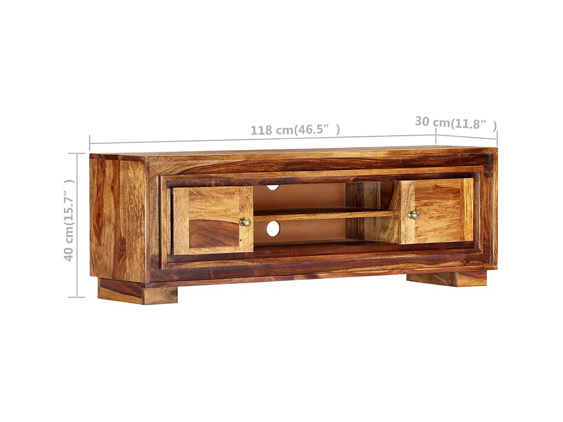 Garden Furniture -  Meuble TV 118x30x40 cm Bois de Sesham massif