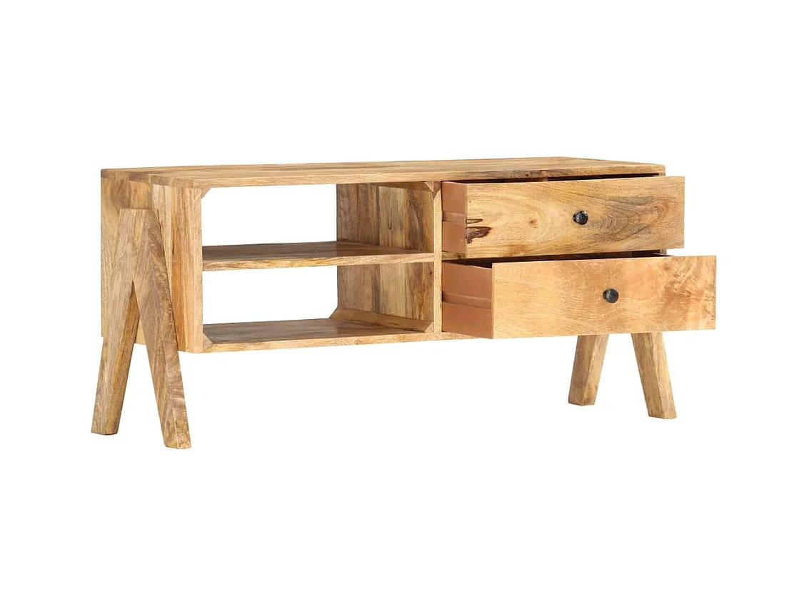 Garden Furniture -  Meuble TV 97 x 35 x 47 cm Bois de manguier massif