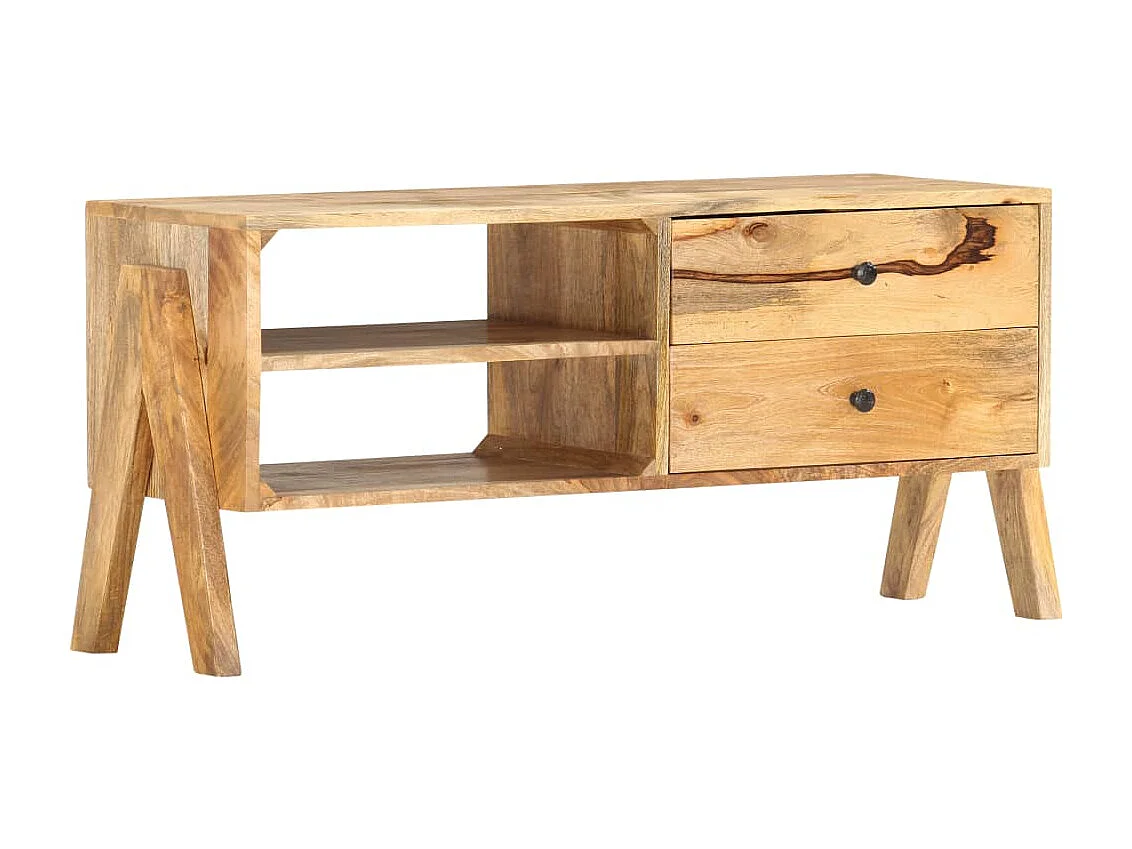 Garden Furniture -  Meuble TV 97 x 35 x 47 cm Bois de manguier massif
