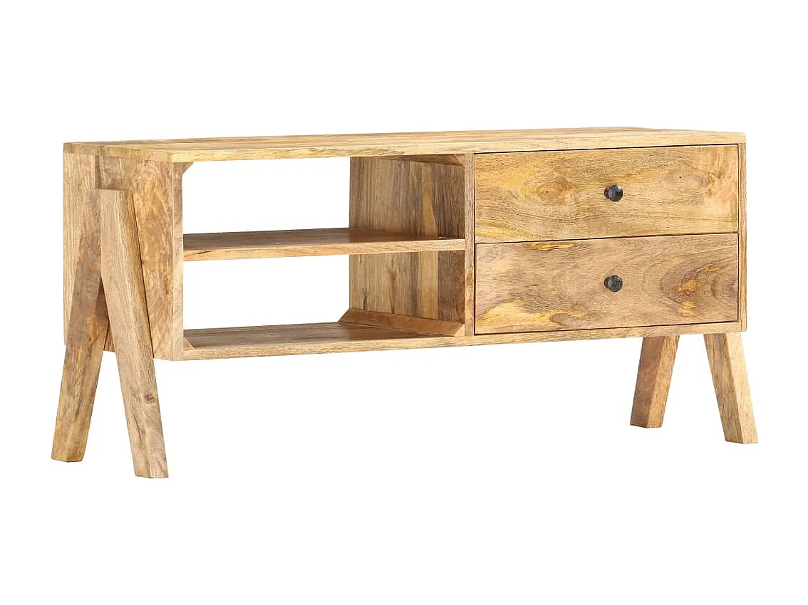 Garden Furniture -  Meuble TV 97 x 35 x 47 cm Bois de manguier massif